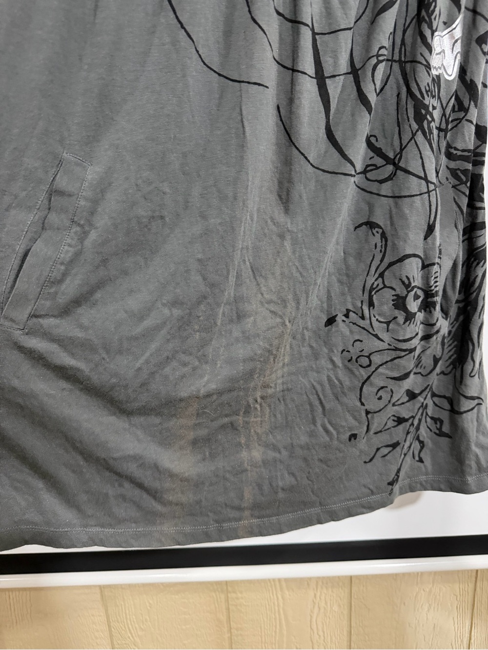Fox Black and Gray Tube Dress with Subtle Print - Picture 2 of 3